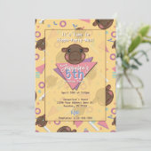 Retro 80's Yellow Baby Hippo Birthday Invitation 招待状 (スタンド正面)