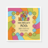 Retro 80th Birthday Party I Love 60s Music Theme スタンダードカクテルナプキン (正面)