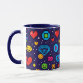 Retro 8-Bit Pixel Art Gaming Ceramic Mug マグカップ (左)