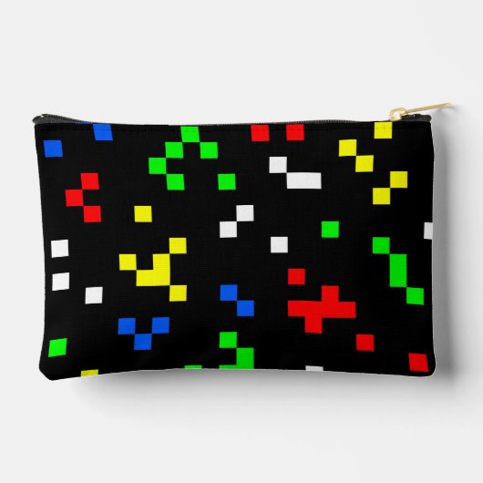 Retro 8 Bit Video Game Graphics Pattern アクセサリーポーチ (裏面)