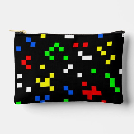 Retro 8 Bit Video Game Graphics Pattern アクセサリーポーチ (正面)