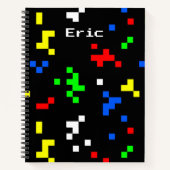Retro 8 Bit Video Game Graphics Pattern ノートブック (正面)