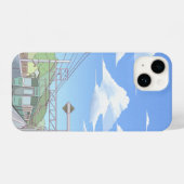 Retro 90s Aesthetic Anime Cityscape - Lo-Fi Night  iPhoneケース (裏面横)