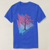 Retro 90s Art Sakura Japan Flower Vaporwave Cherry Tシャツ (デザイン正面)