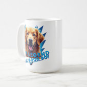 Retro 90s Golden Retriever Mascot Custom Gifts コーヒーマグカップ (正面左)