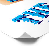 Retro 90s Golden Retriever Mascot Custom Gifts ポスター (角)