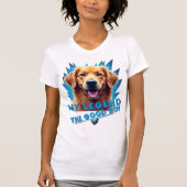 Retro 90s Golden Retriever Mascot Custom Gifts Tシャツ (正面)
