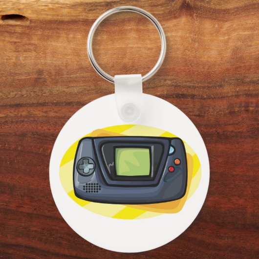 Retro 90s Handheld Game Console Gamer キーホルダー (裏面)