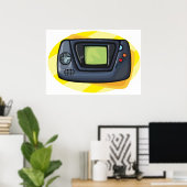 Retro 90s Handheld Game Console Gamer ポスター (ホームオフィス)