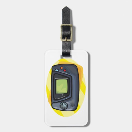 Retro 90s Handheld Game Console Gamer ラゲッジタグ (正面縦)