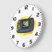 Retro 90s Handheld Game Console Gamer ラージ壁時計 (傾斜)