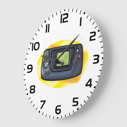 Retro 90s Handheld Game Console Gamer ラージ壁時計 (傾斜)