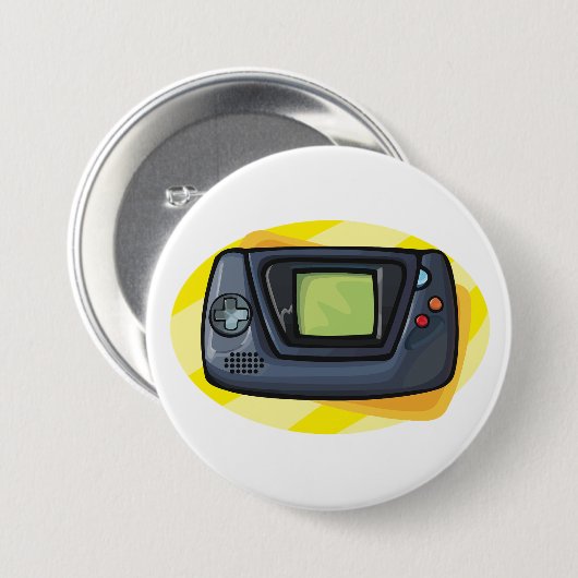 Retro 90s Handheld Game Console Gamer 缶バッジ (正面&裏面)