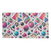 Retro 90s Memphis Geometric Neon Bold Pillowcase 枕カバー (裏面-左)