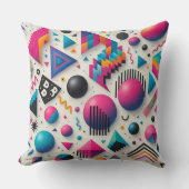 Retro 90s Memphis Geometric Neon Bold Throw Pillow クッション (正面)