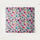 Retro 90s Memphis Geometric Neon Bold Wall Tapestr タペストリー (正面(横))