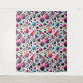 Retro 90s Memphis Geometric Neon Bold Wall Tapestr タペストリー (正面)