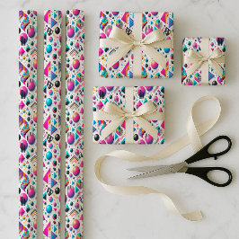 Retro 90s Memphis Geometric Neon Wrapping Bundle ラッピングペーパーシート