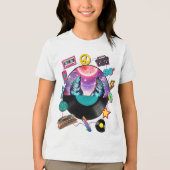 Retro 90s Midnight Wolf & Boombox Circular Collage トライブレンドＴシャツ (正面)