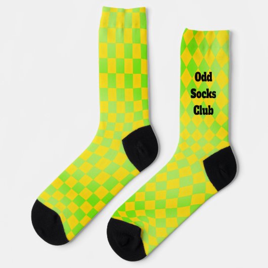 Retro 90s Mismatched Checkerboard Odd Socks ソックス (左)