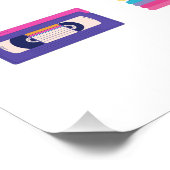 Retro 90s Party Custom Name Happy Birthday Poster ポスター (コーナー)