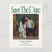Retro 90s Photo Wedding Save The Date 案内ポストカード (正面)