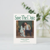Retro 90s Photo Wedding Save The Date 案内ポストカード (スタンド正面)