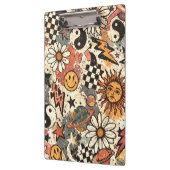 Retro 90s Psychedelic Doodle Pattern with Yin Yang クリップボード (左)