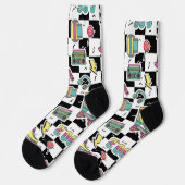 Retro 90s Roller Skate Pattern Socks  ソックス (左)