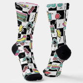 Retro 90s Roller Skate Pattern Socks  ソックス (傾斜あり)