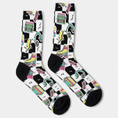 Retro 90s Roller Skate Pattern Socks  ソックス (右)