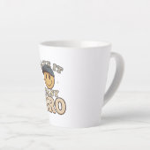 Retro 90s Smiley with a Hat カフェラテマグ (右アングル)