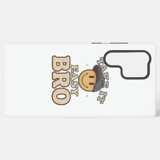 Retro 90s Smiley with a Hat Samsung Galaxyケース (裏面横)