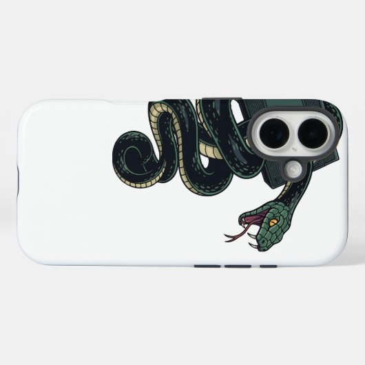 Retro 90s Snake Wrapped Around VHS Tape Case-Mate iPhoneケース (裏面 (横))