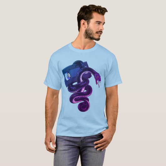 Retro 90s Snake Wrapped Around VHS Tape Tシャツ (正面フル)