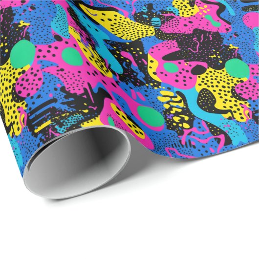 Retro 90s tiled pattern party  ラッピングペーパー (ロールコーナー)