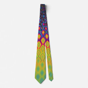 Retro 90s Vibrant Neon Color Abstract Pattern ネクタイ
