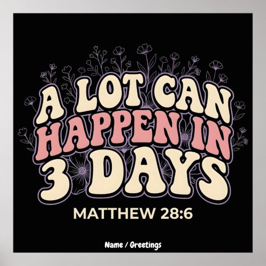 Retro A Lot Can Happen In 3 Days Christian Easter  ポスター (正面)