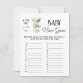 Retro A Tini One Martini Baby Shower Name Game ノートカード (正面)