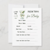 Retro A Tini One Martini Baby Shower Prediction ノートカード (正面)