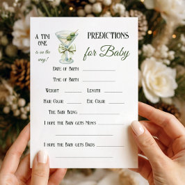 Retro A Tini One Martini Baby Shower Prediction ノートカード