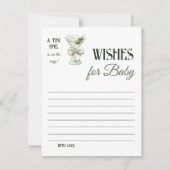 Retro A Tini One Martini Baby Shower Wishes ノートカード (正面)
