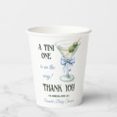 Retro A Tini One Martini Blue Bow Boy Baby Shower 紙コップ (裏面)