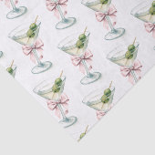 Retro A Tini One Martini Pink Bow Girl Baby Shower 薄葉紙 (詳細)