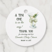 Retro A Tini One Minimalist Martini Baby Shower フェイバータグ (正面)