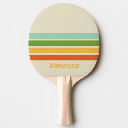 Retro ABC Street Across Striping with Name 卓球ラケット (正面)