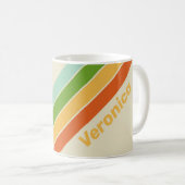 Retro ABC Street Stripes with Name コーヒーマグカップ (正面右)