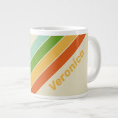 Retro ABC Street Stripes with Name ジャンボコーヒーマグカップ (正面右)