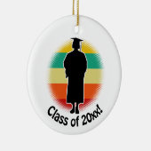 Retro-Abschluss: Abschlussmütze & -gewand Frau Mäd セラミックオーナメント (右)