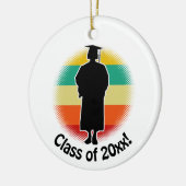 Retro-Abschluss: Abschlussmütze & -gewand Frau Mäd セラミックオーナメント (左)